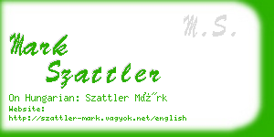 mark szattler business card